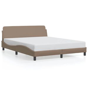 vidaXL Bettgestell "Dover" Cappuccino-Braun 160x200 cm Kunstleder