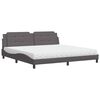 vidaXL Bett mit Matratze "Zadar" Grau 200x200 cm Kunstleder