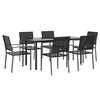 vidaXL 7-tlg. Garten-Essgruppe Poly Rattan und Stahl
