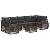 vidaXL Gartensofa-set 8 stk. Grau Poly-Rattan