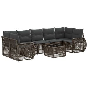 vidaXL Gartensofa-set 8 stk. Grau Poly-Rattan