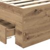 vidaXL Bettrahmen mit Kopfteil Artisan-Eiche 90 x 190 cm Holzwerkstoff