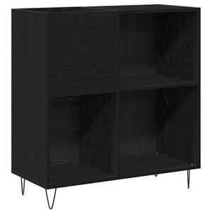 vidaXL Schallplattenschrank Schwarz Eichen-Optik 85 x 38 x 89 cm