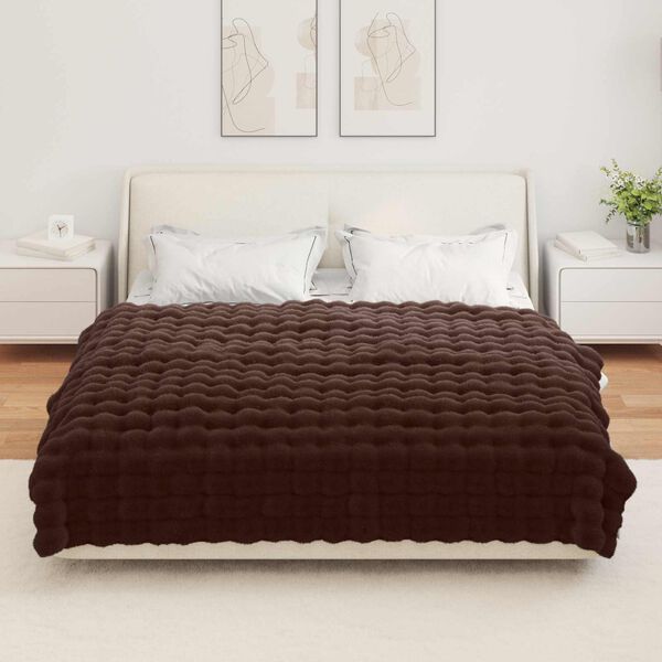 vidaXL Kunstfell Kaninchenfell Decke Kamel 150 x 220 cm Polyester