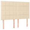 vidaXL Bettgestell ohne Matratze Creme 140x200 cm Stoff