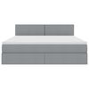vidaXL Bett mit Stauraum und LED mit LED Hellgrau 180 x 200 cm Stoff