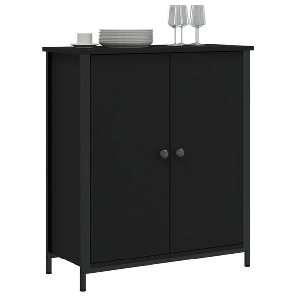 vidaXL Sideboard Schwarz 70x30x80 cm Holzwerkstoff