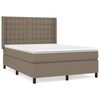 vidaXL Boxspringbett mit Matratze Taupe 140x200 cm Stoff