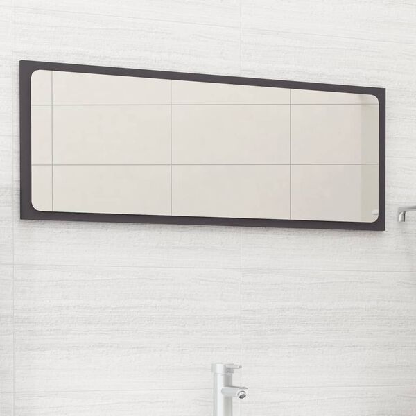 vidaXL Badspiegel Grau 90x1,5x37 cm Holzwerkstoff