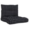 vidaXL Palettenkissen 2 Stk. Schwarz Karomuster Oxford-Gewebe