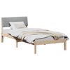 vidaXL Bettgestell Braun und hellgrau 90 x 200 cm Massivholz Kiefer