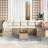 vidaXL Gartensofa-set mit Kissen 8 pcs Beige Poly-Rattan