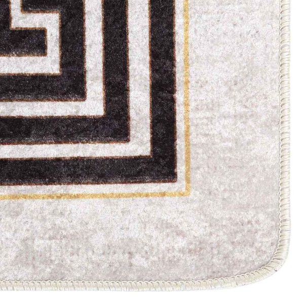 vidaXL Teppich Waschbar 80x300 cm Hellbeige Rutschfest