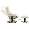 vidaXL Massagesessel Verstellbar Creme Kunstleder und Bugholz