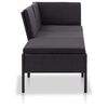 vidaXL 3-tlg. Garten-Lounge-Set mit Auflagen Poly Rattan Schwarz