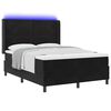 vidaXL LED Boxspringbett mit Matratze Schwarz 140 x 190 cm Samt