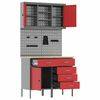 vidaXL Arbeitsschrankset mit Schubladen mit Regal 5 pcs Rot