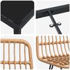 vidaXL Garten Essgruppe 5 pcs Braun Pulverbeschichteter Stahl
