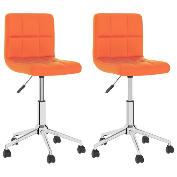 vidaXL Drehbare Esszimmerst&uuml;hle 2 Stk. Orange Kunstleder