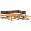 vidaXL 6-tlg. Gartensofa-Set mit Kissen Holz Akazie & Rattan
