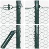 vidaXL Zaunpfosten Gr&uuml;n 25 x 1,4 m (25 mm Netz) Stahl und PVC