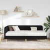 vidaXL Eckbettgestell mit Matratze Schwarz 90 x 190 cm Stoff