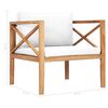 vidaXL 8-tlg. Garten-Lounge-Set mit Creme Kissen Massivholz Teak