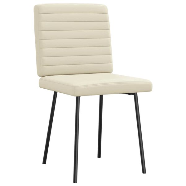 vidaXL Esszimmerst&uuml;hle 2 Stk. Creme Kunstleder