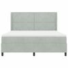 vidaXL LED Boxspringbett mit Matratze Hellgrau 180 x 200 cm Samt