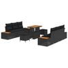 vidaXL Gartensofa-set 9 Stk. 8-Sitzanzahl Schwarz