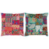 vidaXL Patchwork-Kissen 2 Stk. Handgefertigt 45 x 45 cm Rosa/T&uuml;rkis
