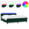 vidaXL Boxspringbett mit Matratze & LED Dunkelgr&uuml;n 180x210 cm Samt