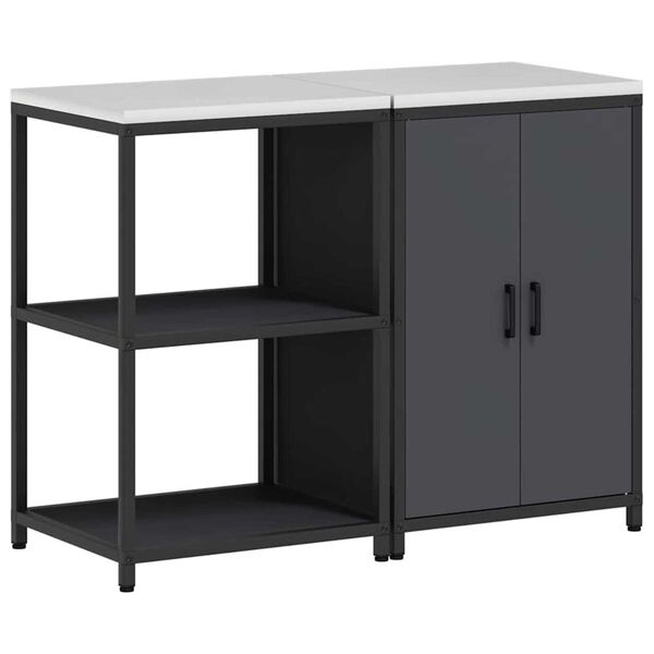 vidaXL Aufbewahrungsset f&uuml;r die K&uuml;che mit Regal 2 pcs Anthrazit