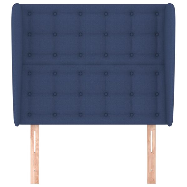 vidaXL Kopfteil mit Ohren Blau 93x23x118/128 cm Stoff