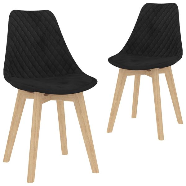 vidaXL Esszimmerst&uuml;hle 2 Stk. Schwarz Samt