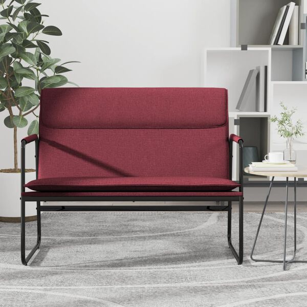 vidaXL Sitzbank Weinrot 100x64x80 cm Stoff