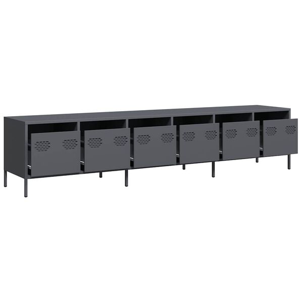 vidaXL TV-Schrank Anthrazit 202x39x43,5 cm Kaltgewalzter Stahl