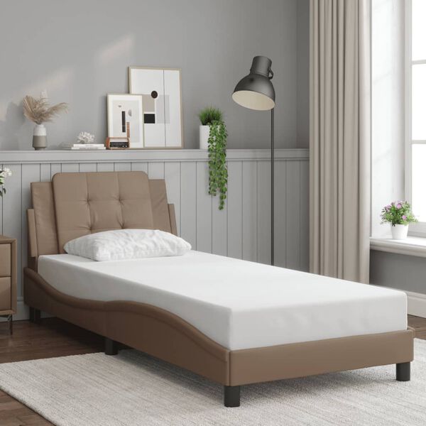 vidaXL Bettgestell ohne Matratze "Zadar" Cappuccino-Braun 90x200 cm Kunstleder
