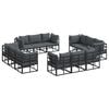 vidaXL Gartensofa-set 12 Stk. Schwarz Metall
