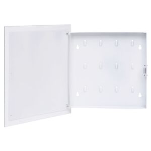 vidaXL Schl&uuml;sselkasten mit Magnettafel Schwarz 35x35x4 cm