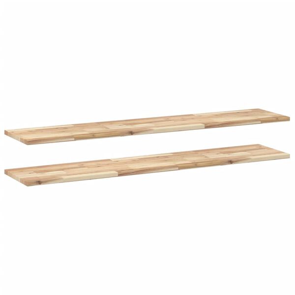 vidaXL Schweberegale 2 Stk. 120x30x2 cm Massivholz Akazie Unbehandelt