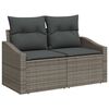 vidaXL Garten-Sofa-Set mit Kissen 9 pcs Grau Poly Rattan