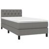 vidaXL Boxspringbett mit Matratze & LED Dunkelgrau 80x200 cm Stoff