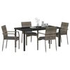 vidaXL Garten Essgruppe mit Kissen 5 pcs Grau Poly-Rattan