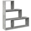vidaXL Raumteiler-B&uuml;cherregal 3 Stufen Betongrau 123x29x123 cm