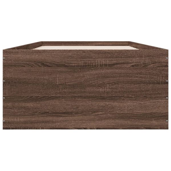 vidaXL Bettgestell Braun Eichen-Optik 100x200 cm Holzwerkstoff
