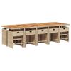 vidaXL 15-tlg. Garten-Essgruppe mit Kissen Beige Poly Rattan