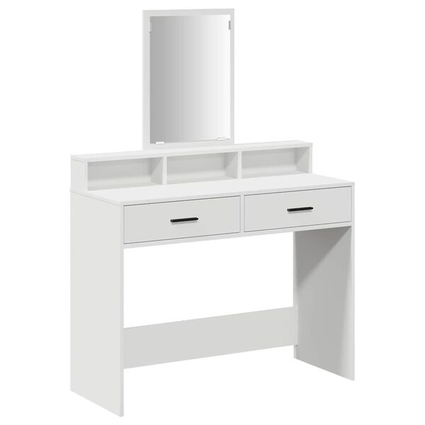 vidaXL Schminktisch mit Regal Wei&szlig; 100 x 41 x 140 cm Holzwerkstoff