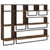 vidaXL 6-tlg. Wandregal-Set mit Stangen R&auml;uchereiche Holzwerkstoff
