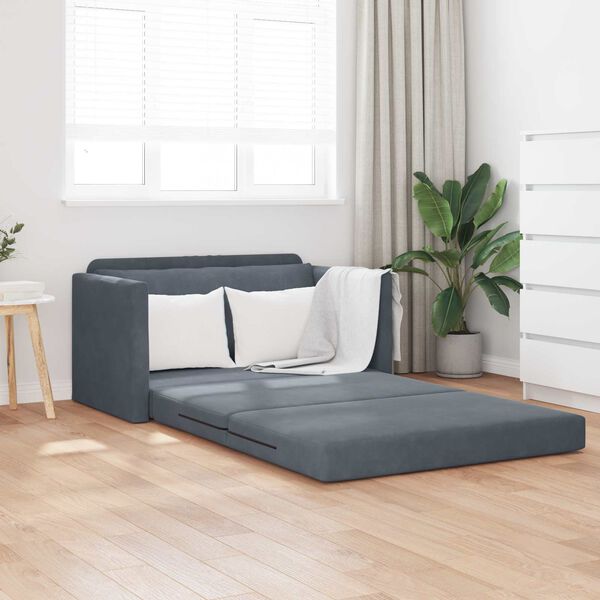 vidaXL Klappsofa Bett Dunkelgrau 124 x 71 x 78 cm Samt